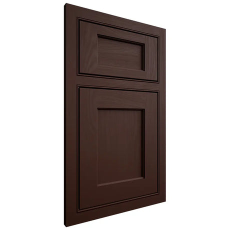 Shiloh Cabinetry Beaded Inset Square Flat Maple Plain Cut Cocoa Door