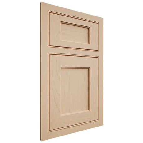 Shiloh Cabinetry Beaded Inset Square Flat Maple Plain Cut Natural Door