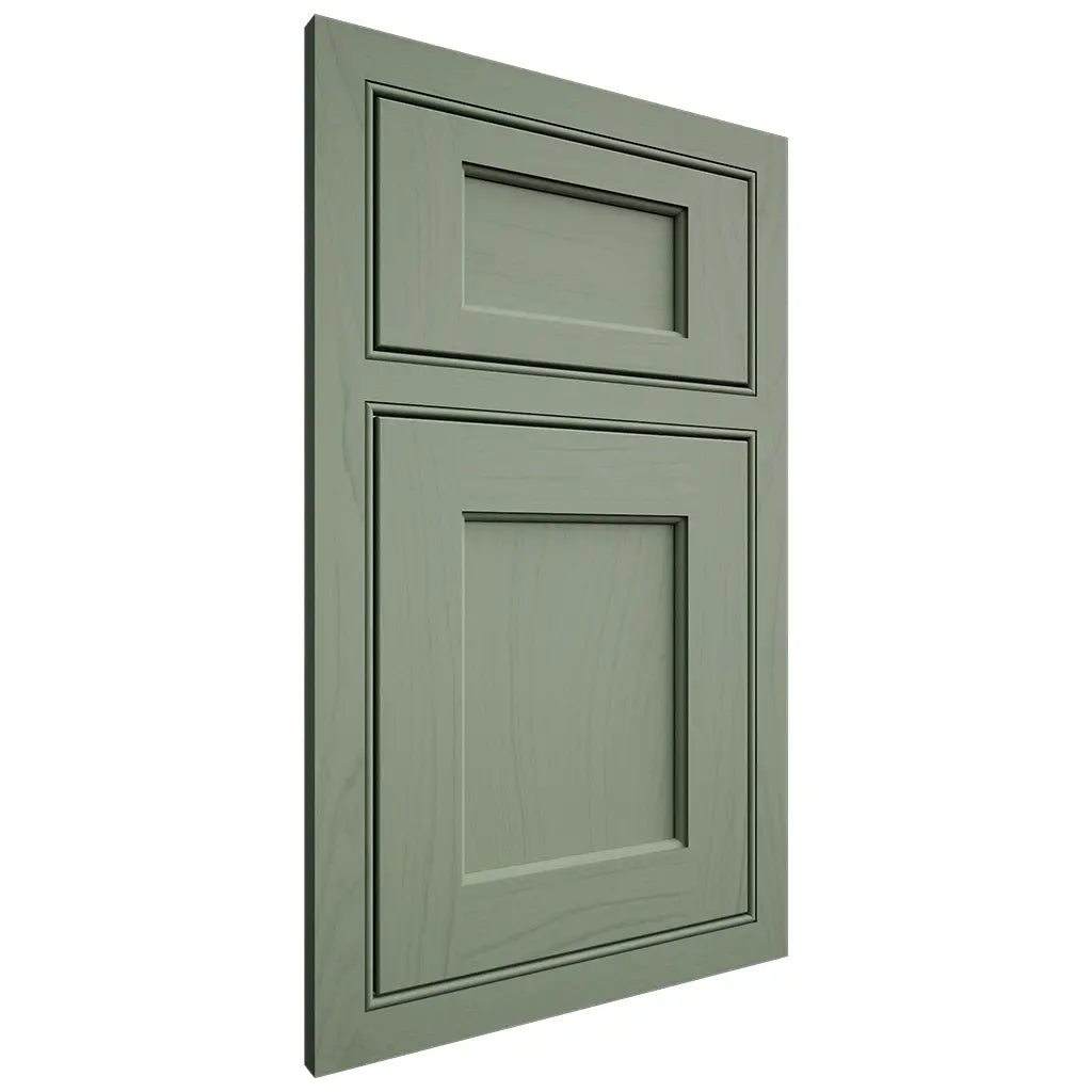 Shiloh Cabinetry Beaded Inset Square Flat Poplar Plain Cut Moss Door