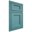 Shiloh Cabinetry Beaded Inset Square Flat Red Oak Plain Cut Aqua Door