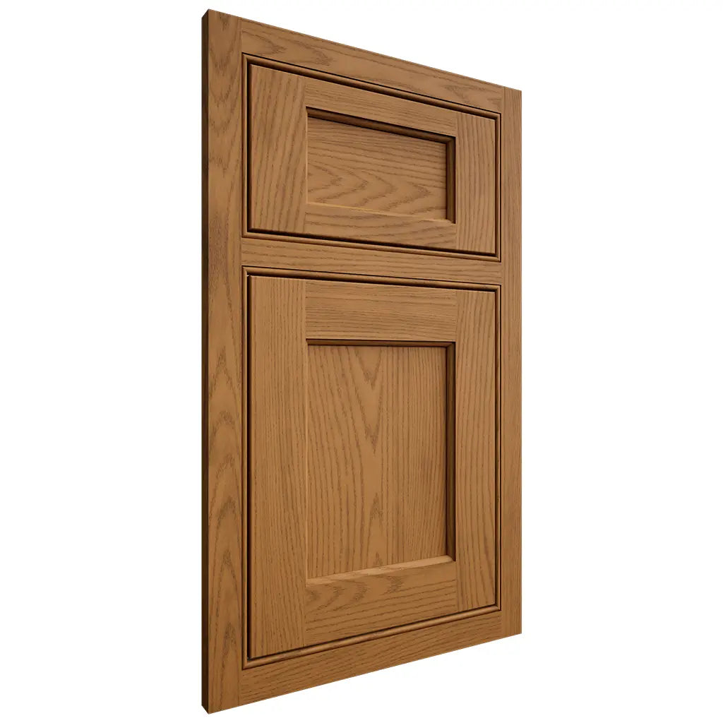 Shiloh Cabinetry Beaded Inset Square Flat Red Oak Plain Cut Autumn Door