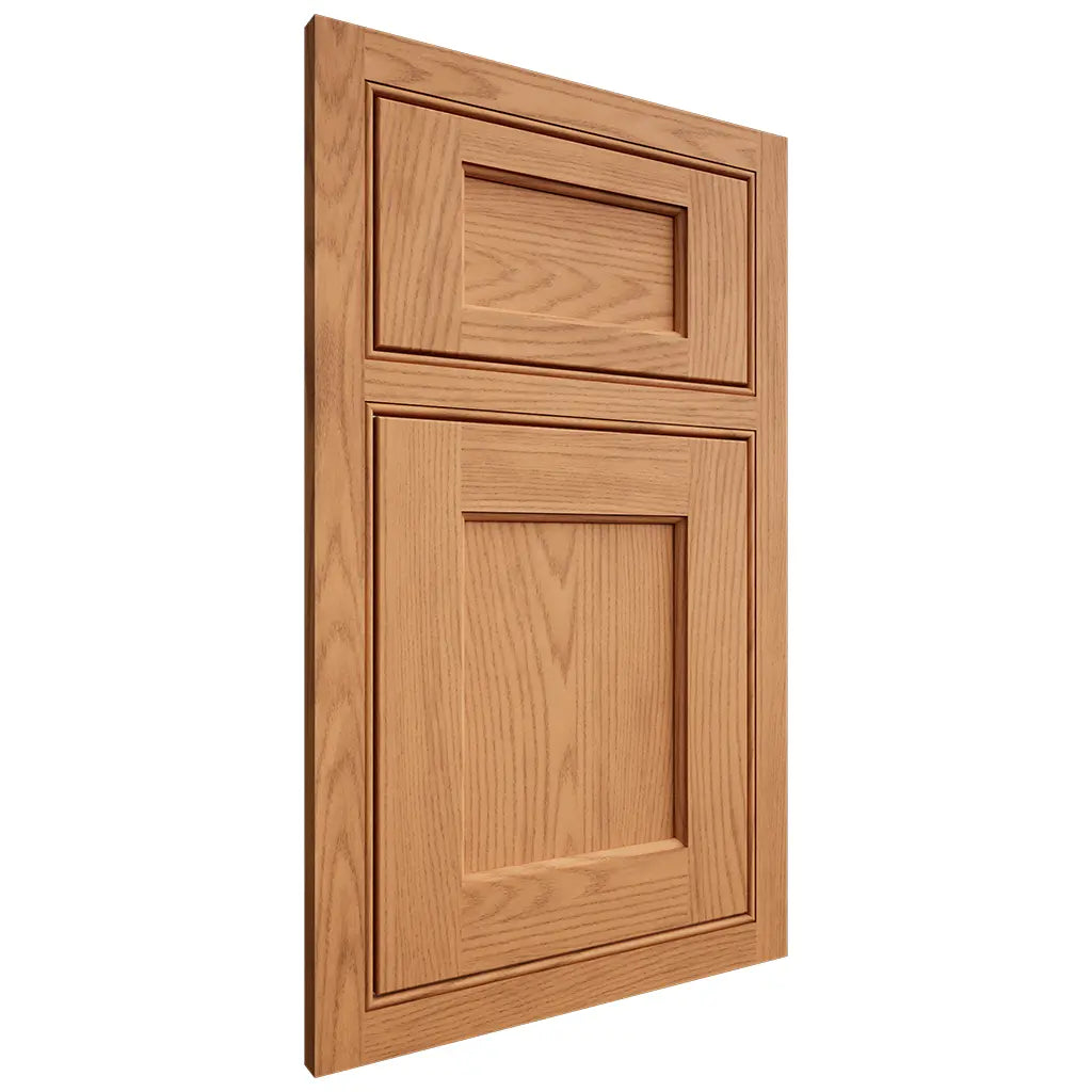 Shiloh Cabinetry Beaded Inset Square Flat Red Oak Plain Cut Medium Door