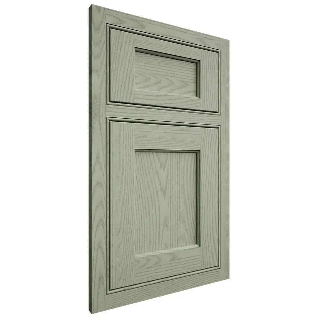 Shiloh Cabinetry Beaded Inset Square Flat Red Oak Plain Cut Moss Door