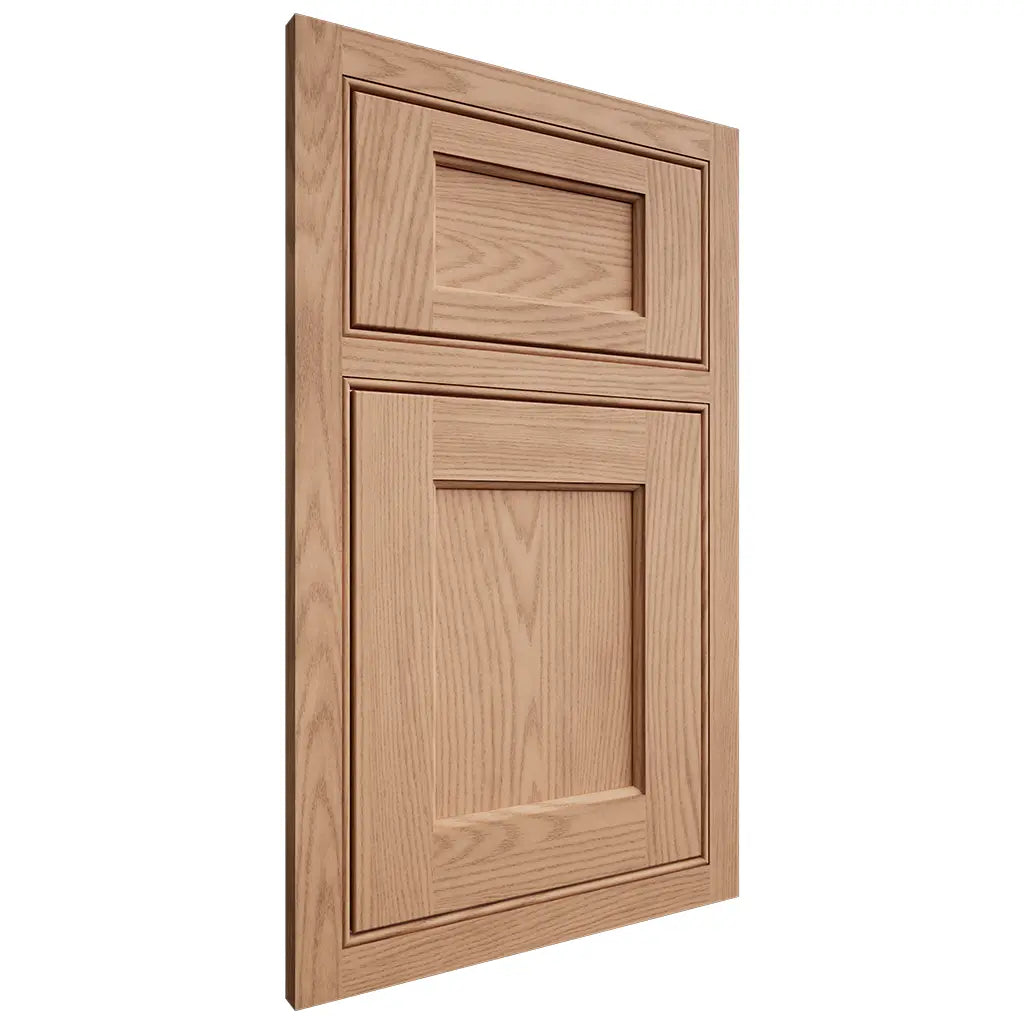 Shiloh Cabinetry Beaded Inset Square Flat Red Oak Plain Cut Natural Door