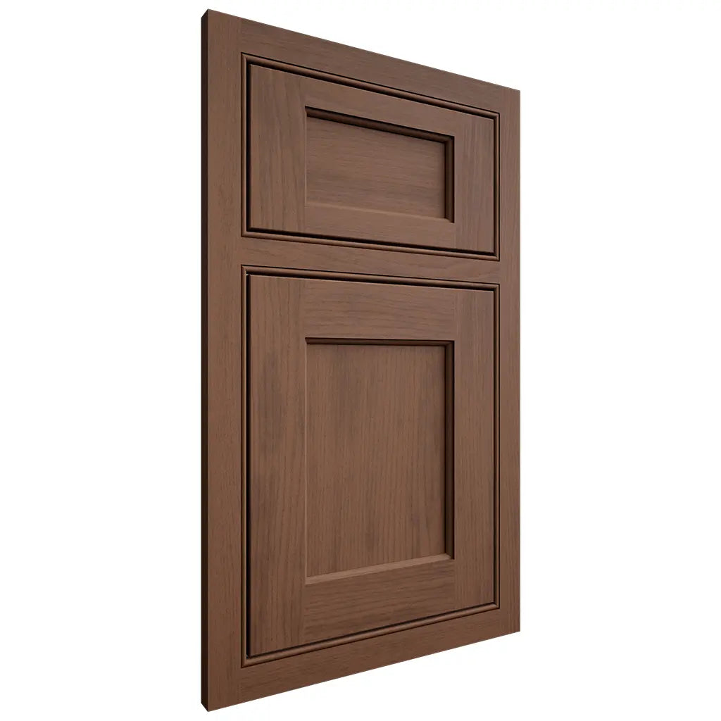 Shiloh Cabinetry Beaded Inset Square Flat Walnut Plain Cut Natural Door