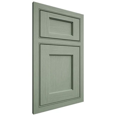 Shiloh Cabinetry Beaded Inset Square Flat White Oak Plain Cut Moss Door