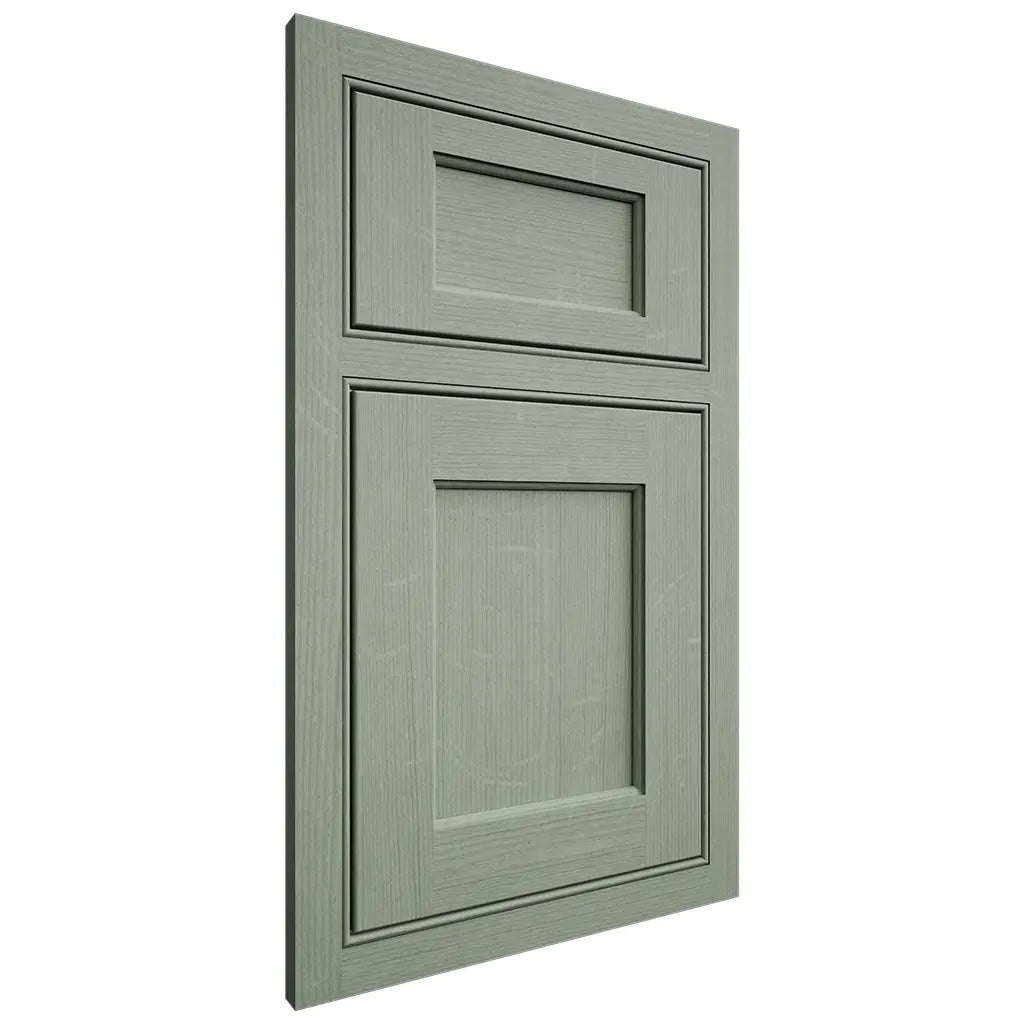 Shiloh Cabinetry Beaded Inset Square Flat White Oak Quarter Sawn Moss Door
