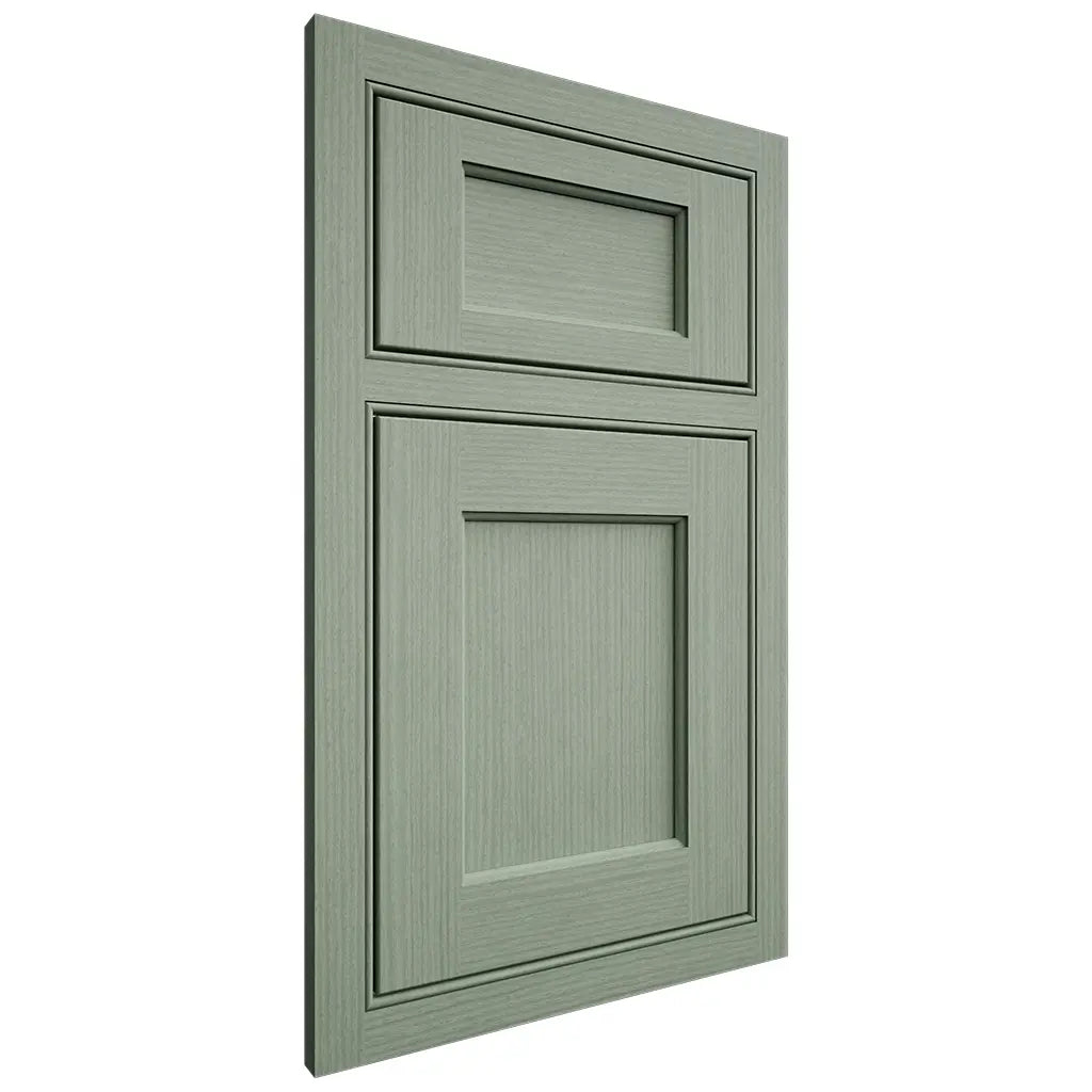 Shiloh Cabinetry Beaded Inset Square Flat White Oak Rift Cut Moss Door