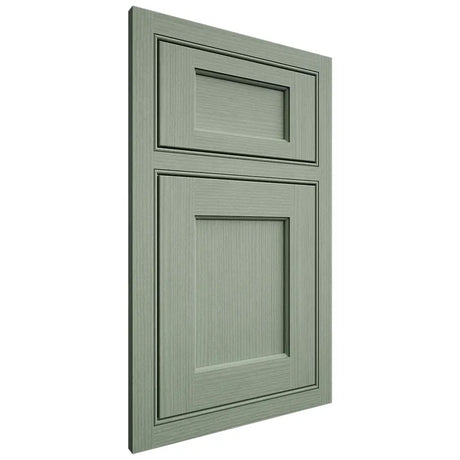 Shiloh Cabinetry Beaded Inset Square Flat White Oak Rift Cut Moss Door