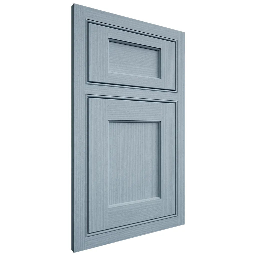 Shiloh Cabinetry Beaded Inset Square Flat White Oak Rift Cut Sky Door
