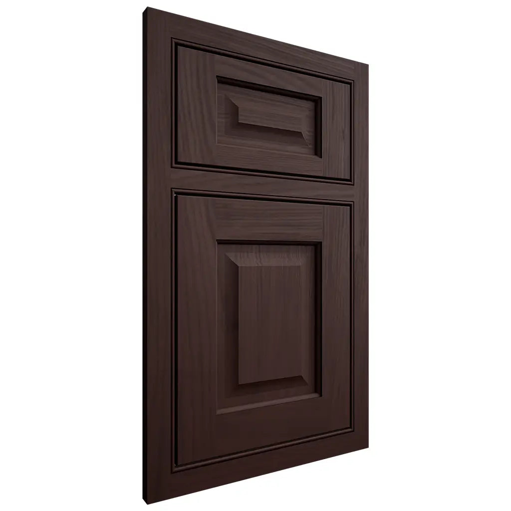 Shiloh Cabinetry Beaded Inset Square Raised Alder Plain Cut Bistre Door