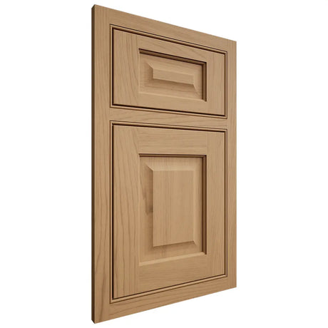 Shiloh Cabinetry Beaded Inset Square Raised Alder Plain Cut Natural Door