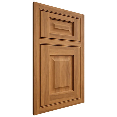 Shiloh Cabinetry Beaded Inset Square Raised Hickory Plain Cut Medium Door