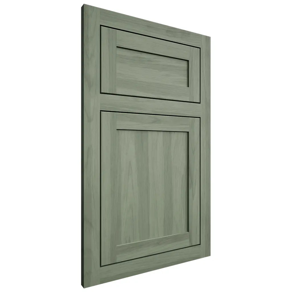 Shiloh Cabinetry Beaded Inset Square Raised Hickory Plain Cut Moss Door