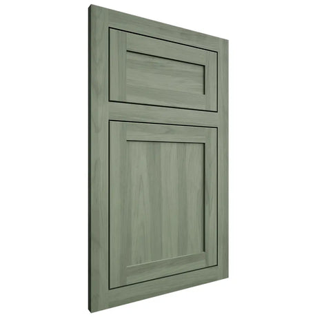 Shiloh Cabinetry Beaded Inset Square Raised Hickory Plain Cut Moss Door