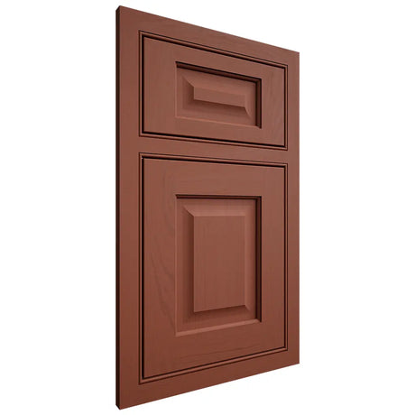 Shiloh Cabinetry Beaded Inset Square Raised Maple Plain Cut Cayenne Door