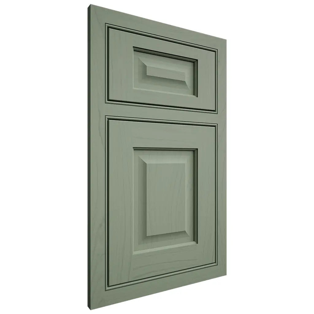 Shiloh Cabinetry Beaded Inset Square Raised Poplar Plain Cut Moss Door
