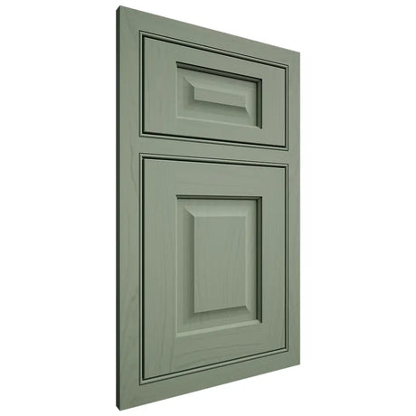 Shiloh Cabinetry Beaded Inset Square Raised Poplar Plain Cut Moss Door
