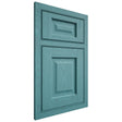 Shiloh Cabinetry Beaded Inset Square Raised Red Oak Plain Cut Aqua Door
