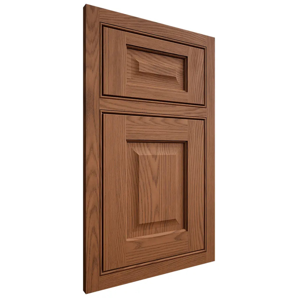 Shiloh Cabinetry Beaded Inset Square Raised Red Oak Plain Cut Braun Door