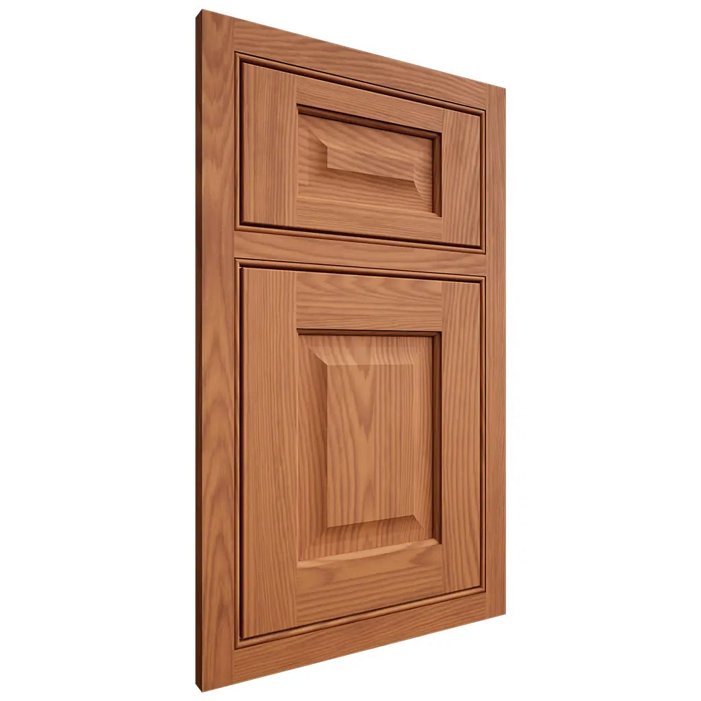 Shiloh Cabinetry Beaded Inset Square Raised Red Oak Plain Cut Harvest Door