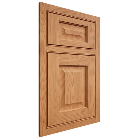 Shiloh Cabinetry Beaded Inset Square Raised Red Oak Plain Cut Medium Door