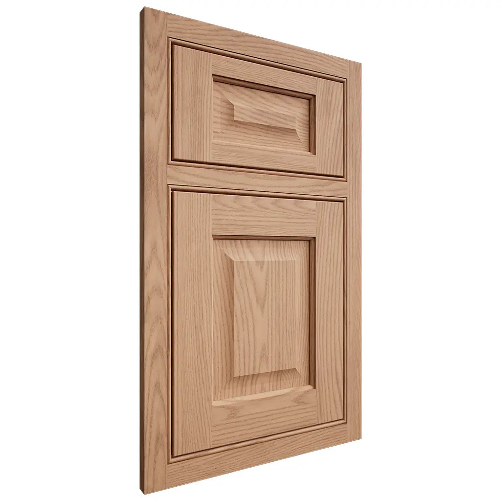 Shiloh Cabinetry Beaded Inset Square Raised Red Oak Plain Cut Natural Door