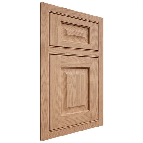 Shiloh Cabinetry Beaded Inset Square Raised Red Oak Plain Cut Natural Door