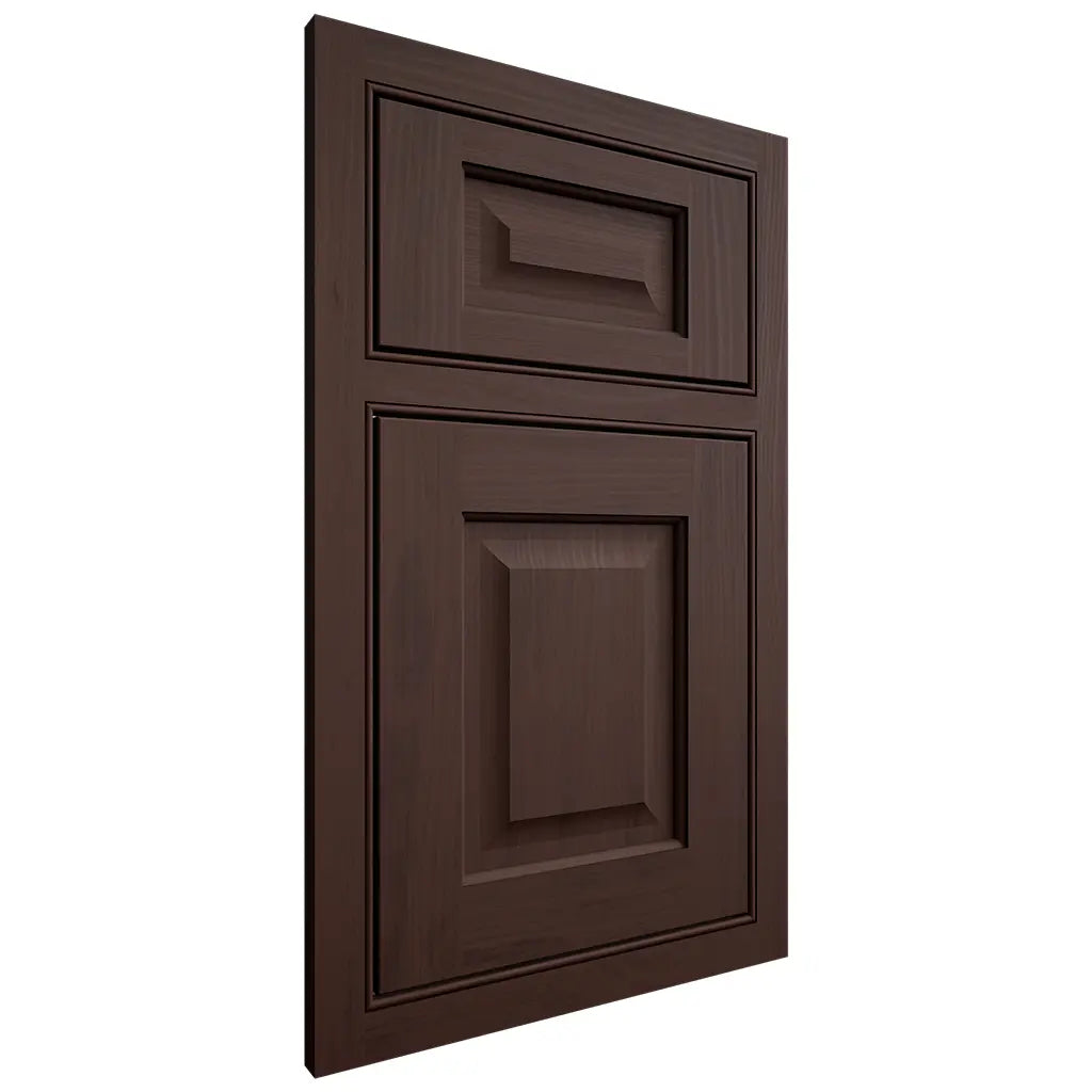 Shiloh Cabinetry Beaded Inset Square Raised Walnut Plain Cut Bison Door