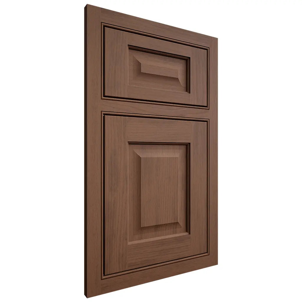 Shiloh Cabinetry Beaded Inset Square Raised Walnut Plain Cut Natural Door