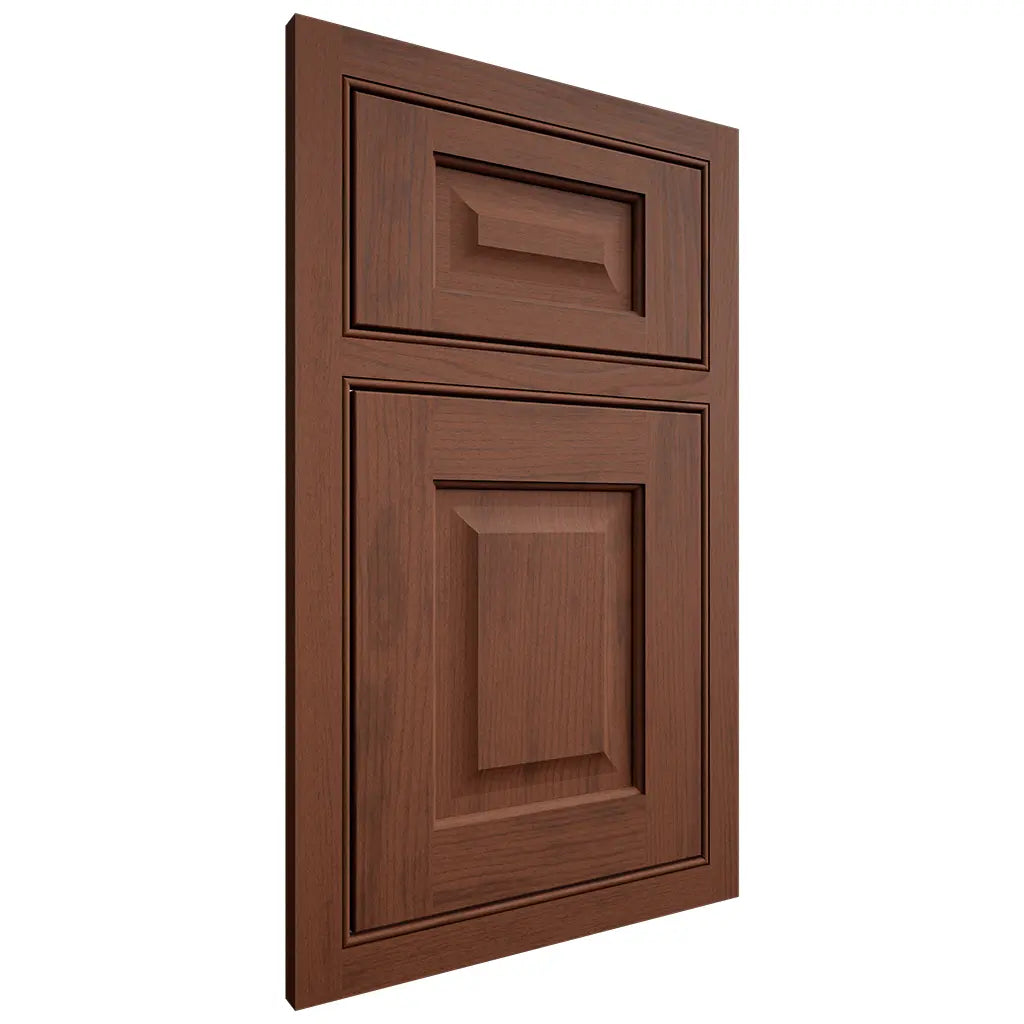 Shiloh Cabinetry Beaded Inset Square Raised Walnut Plain Cut Rye Door