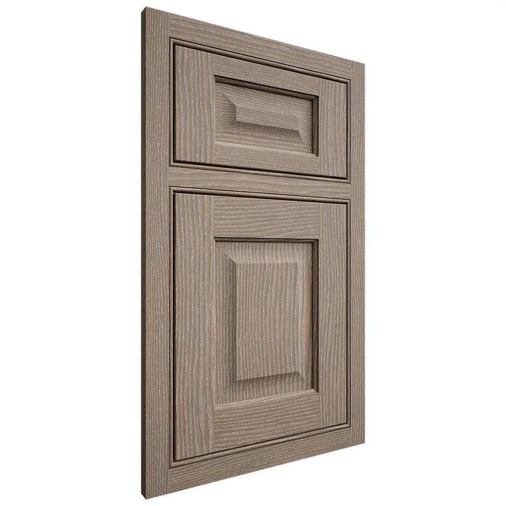 Shiloh Cabinetry Beaded Inset Square Raised White Oak Plain Cut Almond Door