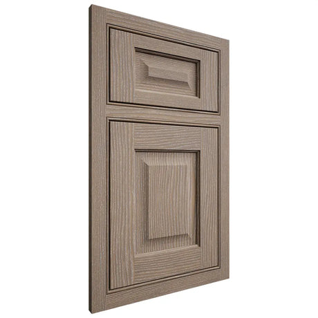 Shiloh Cabinetry Beaded Inset Square Raised White Oak Plain Cut Almond Door