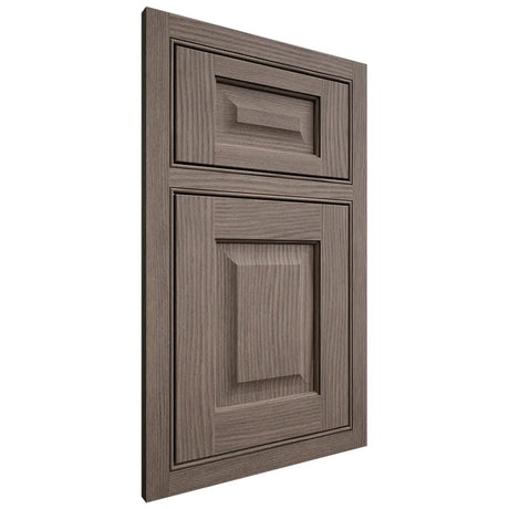 Shiloh Cabinetry Beaded Inset Square Raised White Oak Plain Cut Clay Door