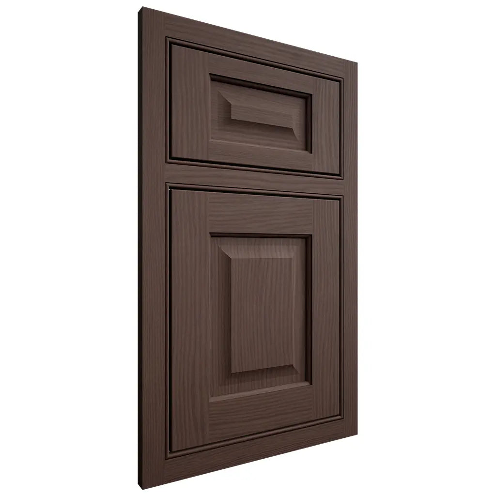 Shiloh Cabinetry Beaded Inset Square Raised White Oak Plain Cut Dusk Door