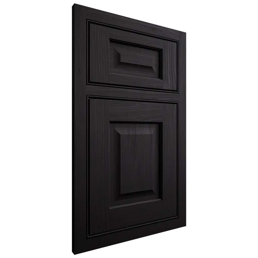 Shiloh Cabinetry Beaded Inset Square Raised White Oak Plain Cut Ink Door