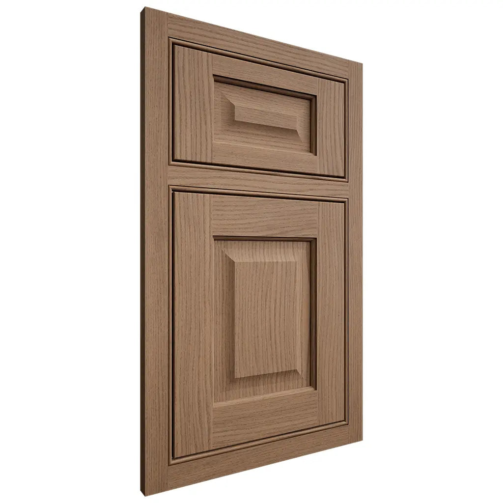 Shiloh Cabinetry Beaded Inset Square Raised White Oak Plain Cut Medium Door