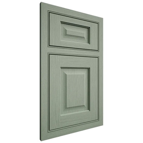 Shiloh Cabinetry Beaded Inset Square Raised White Oak Plain Cut Moss Door