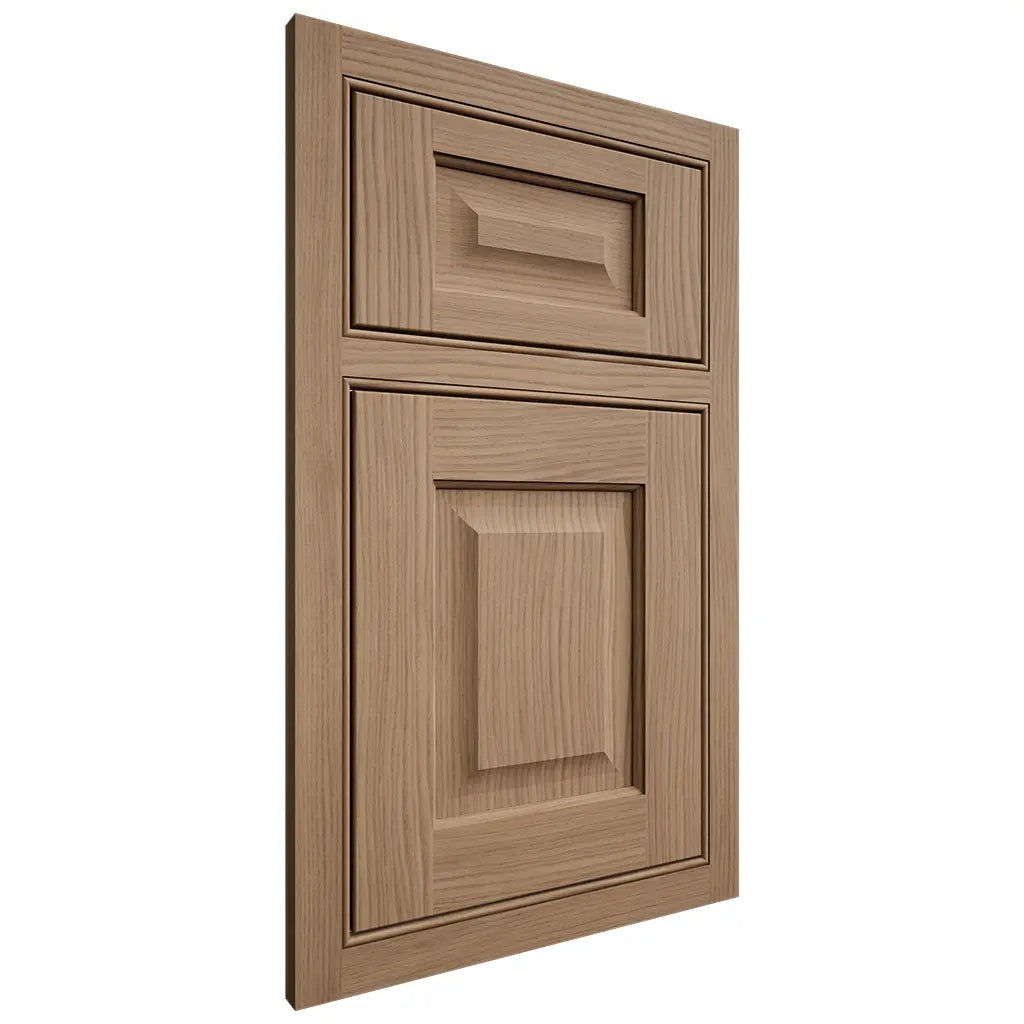 Shiloh Cabinetry Beaded Inset Square Raised White Oak Plain Cut Natural Door