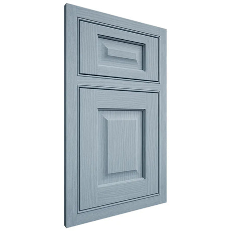 Shiloh Cabinetry Beaded Inset Square Raised White Oak Plain Cut Sky Door
