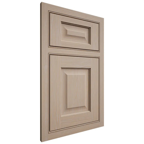 Shiloh Cabinetry Beaded Inset Square Raised White Oak Plain Cut Straw Door