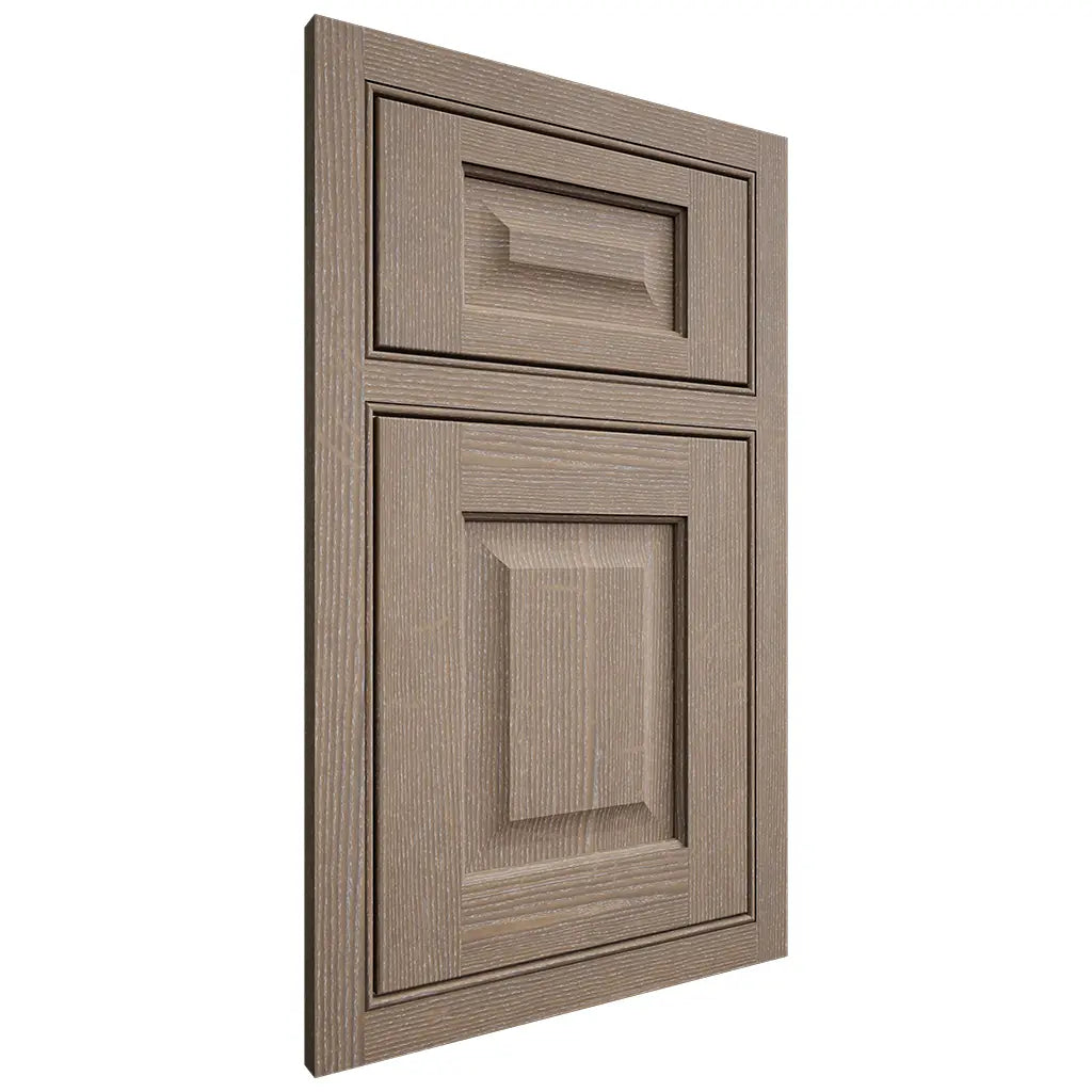 Shiloh Cabinetry Beaded Inset Square Raised White Oak Quarter Sawn Almond Door