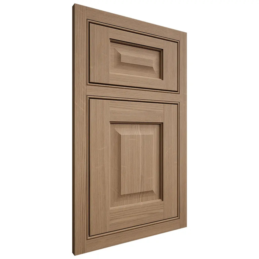 Shiloh Cabinetry Beaded Inset Square Raised White Oak Quarter Sawn Natural Door