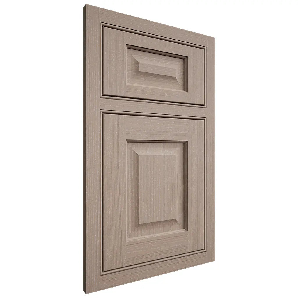 Shiloh Cabinetry Beaded Inset Square Raised White Oak Quarter Sawn Whitewash Door