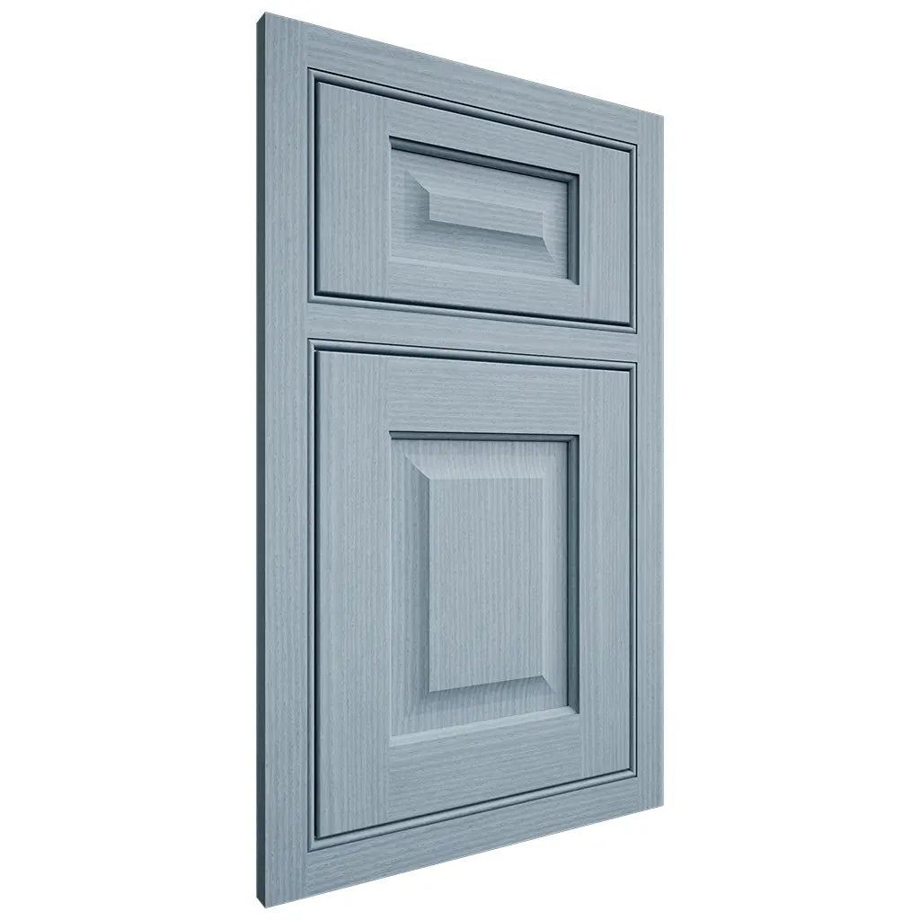 Shiloh Cabinetry Beaded Inset Square Raised White Oak Rift Cut Sky Door