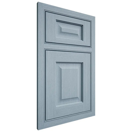 Shiloh Cabinetry Beaded Inset Square Raised White Oak Rift Cut Sky Door
