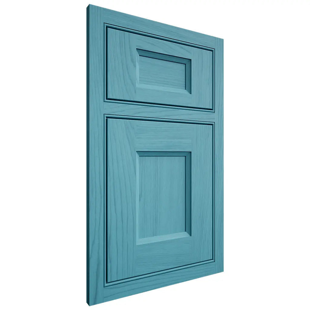 Shiloh Cabinetry Beaded Inset Statesville Alder Plain Cut Aqua Door