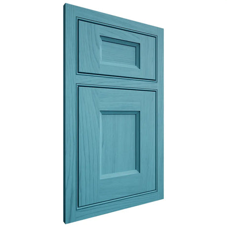 Shiloh Cabinetry Beaded Inset Statesville Alder Plain Cut Aqua Door
