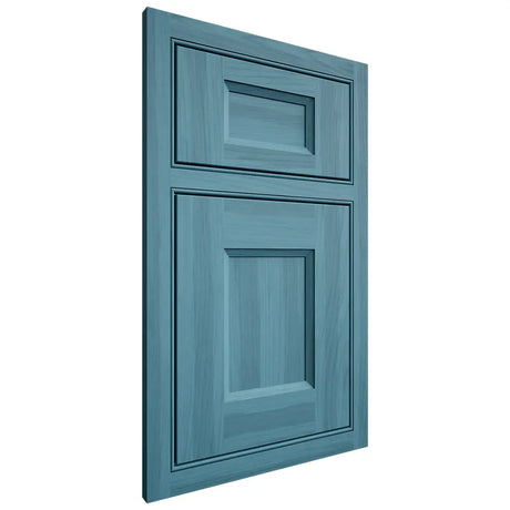 Shiloh Cabinetry Beaded Inset Statesville Hickory Plain Cut Aqua Door