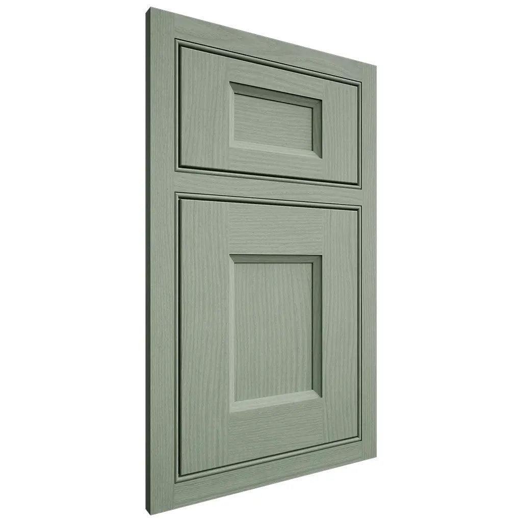 Shiloh Cabinetry Beaded Inset Statesville White Oak Plain Cut Moss Door